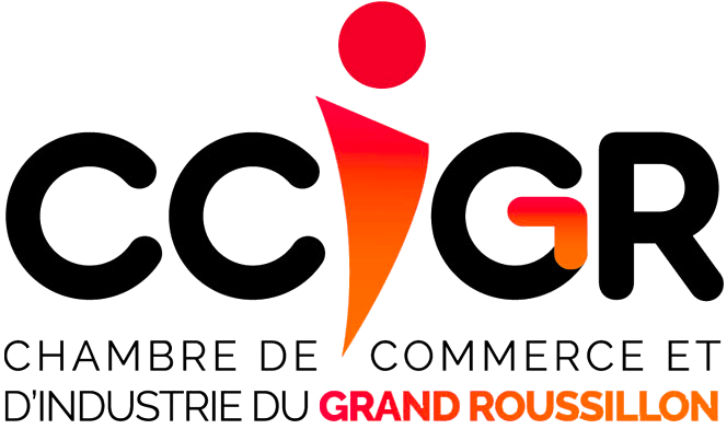 Logo Chambre de commerce et d'industrie du Grand Roussillon (CCGR) détouré, en couleurs
